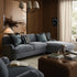 Daphnis Soft Blue Chenille Sofa, Grande Chaise Sofa Right Hand Facing - daals