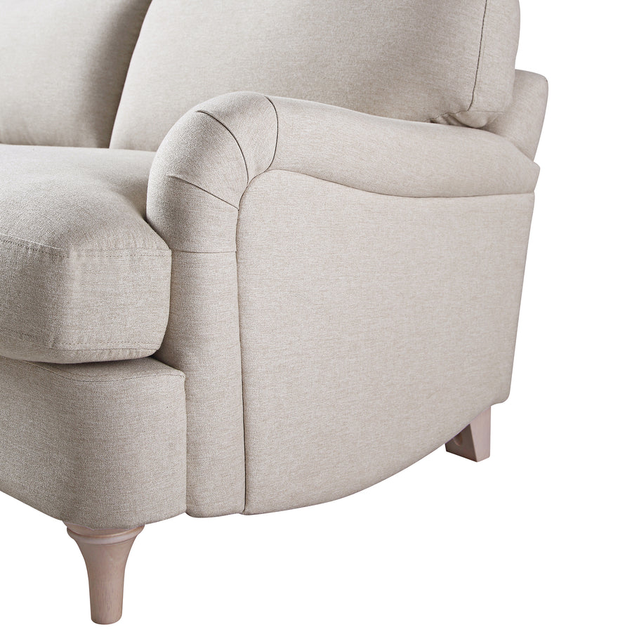 Daphnis Oatmeal Fabric Sofa, Grande Chaise Sofa Left Hand Facing