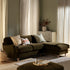 Daphnis Seaweed Velvet Sofa, Grande Chaise Sofa Right Hand Facing - daals