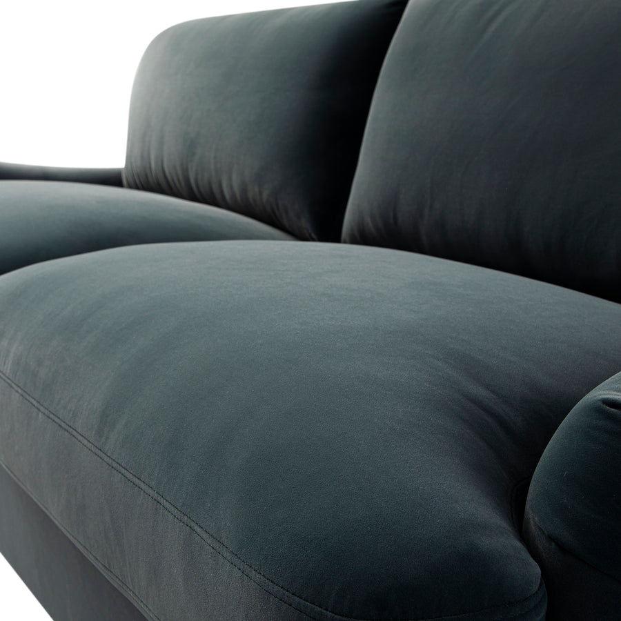 Daphnis Aegean Blue Velvet Sofa Bed, Large 3-Seater