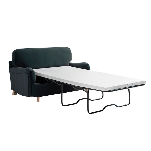 Daphnis Aegean Blue Velvet Sofa Bed, Loveseat