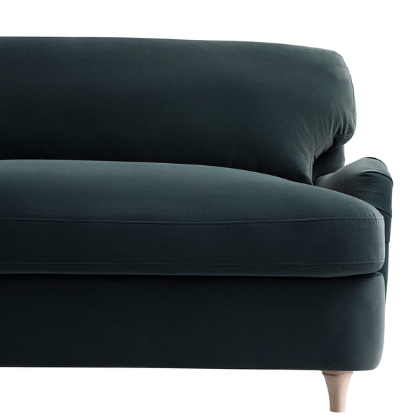 Daphnis Aegean Blue Velvet Sofa Bed, Loveseat