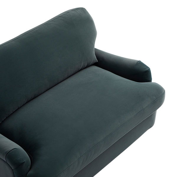 Daphnis Aegean Blue Velvet Sofa Bed, Loveseat