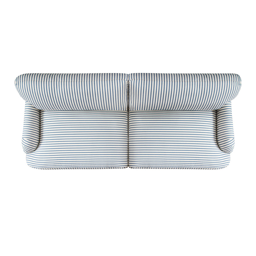 Daphnis Blue Striped Linen Blend Sofa Bed, Large 3-Seater