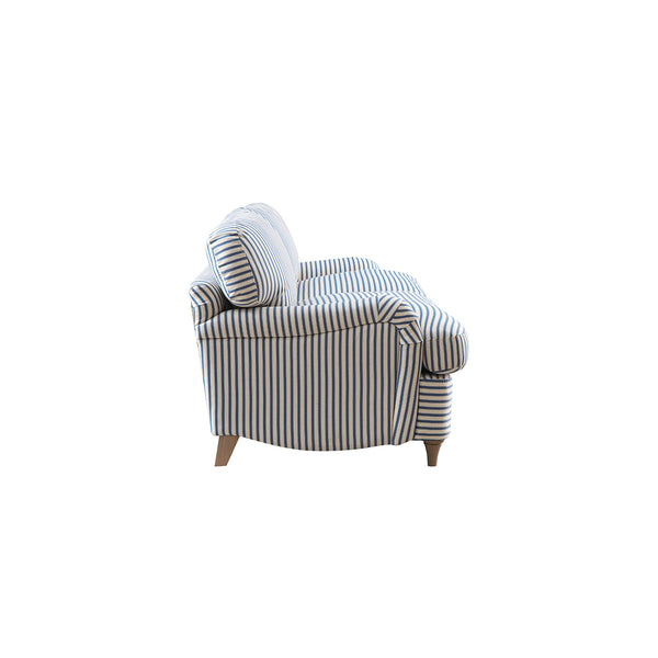 Daphnis Blue Striped Linen Blend Sofa Bed, Large 3-Seater