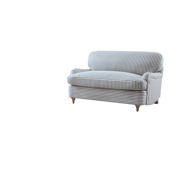 Daphnis Blue Striped Linen Blend Fabric Sofa Bed, Loveseat - daals