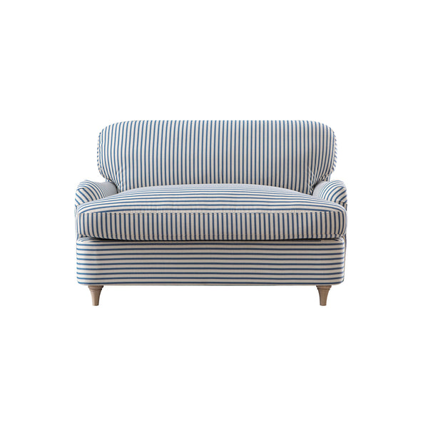 Daphnis Blue Striped Linen Blend Fabric Sofa Bed, Loveseat - daals