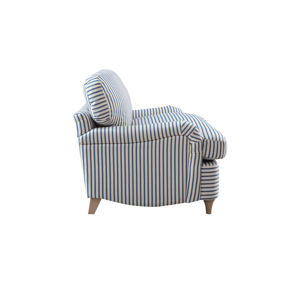 Daphnis Blue Striped Linen Blend Fabric Sofa Bed, Loveseat - daals