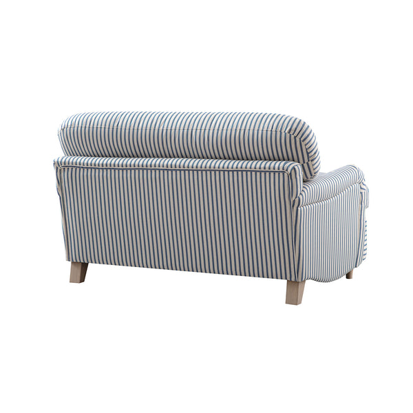 Daphnis Blue Striped Linen Blend Fabric Sofa Bed, Loveseat - daals