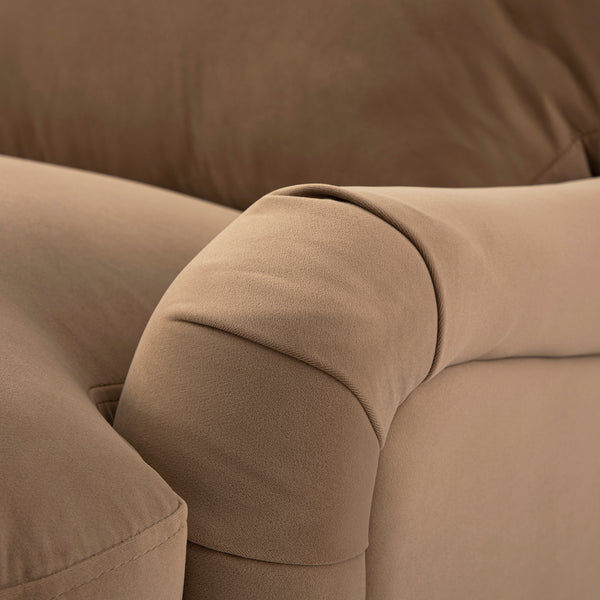 Daphnis Camel Velvet Sofa Bed, Grande Chaise Left Hand Facing