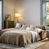 Daphnis Camel Velvet Sofa Bed, Grande Chaise Left Hand Facing - daals