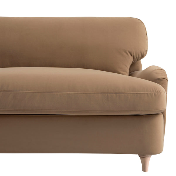 Daphnis Camel Velvet Sofa Bed, Loveseat
