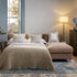 Daphnis Camel Velvet Sofa Bed, Grande Chaise Right Hand Facing - daals