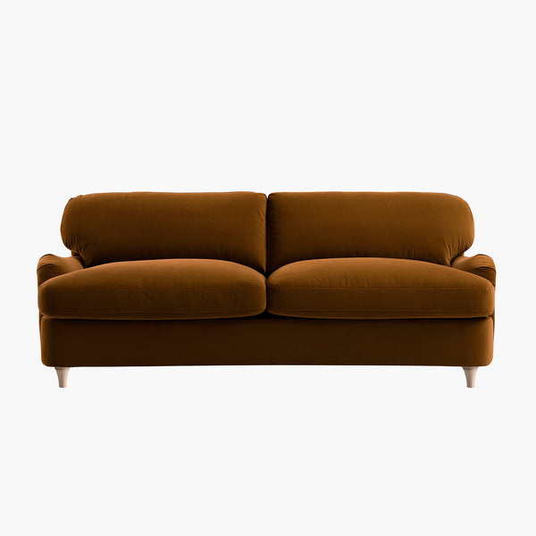 Daphnis Cinnamon Velvet Sofa Bed, Large 3-Seater