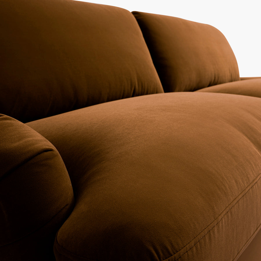 Daphnis Cinnamon Velvet Sofa Bed, Large 3-Seater