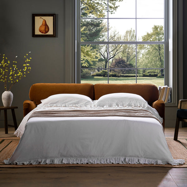 Daphnis Cinnamon Velvet Sofa Bed, Large 3-Seater