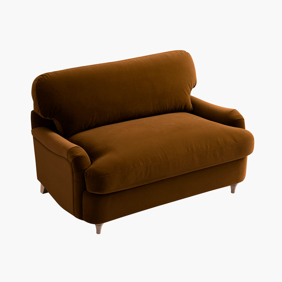 Daphnis Cinnamon Velvet Sofa Bed, Loveseat