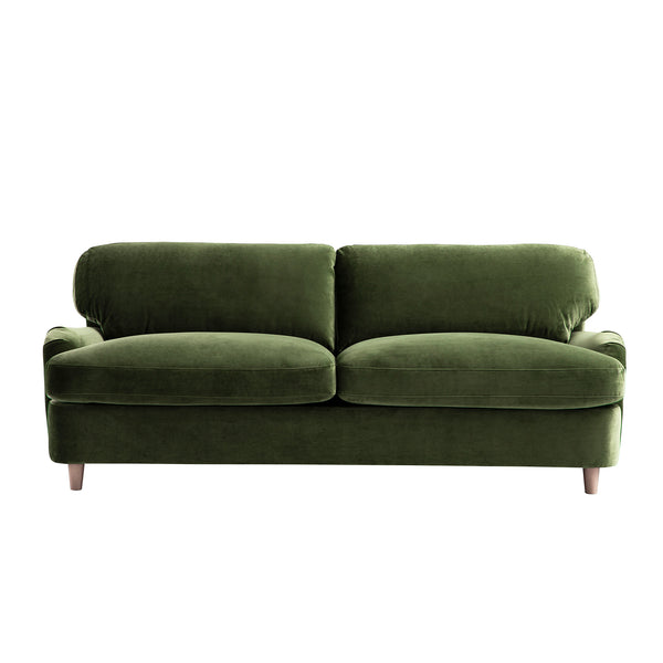 Daphnis Fern Green Velvet Sofa Bed, Large 3-Seater