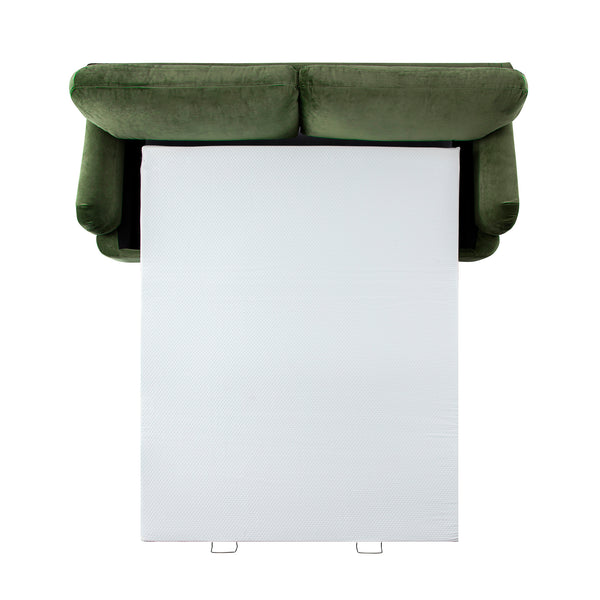 Daphnis Fern Green Velvet Sofa Bed, Large 3-Seater