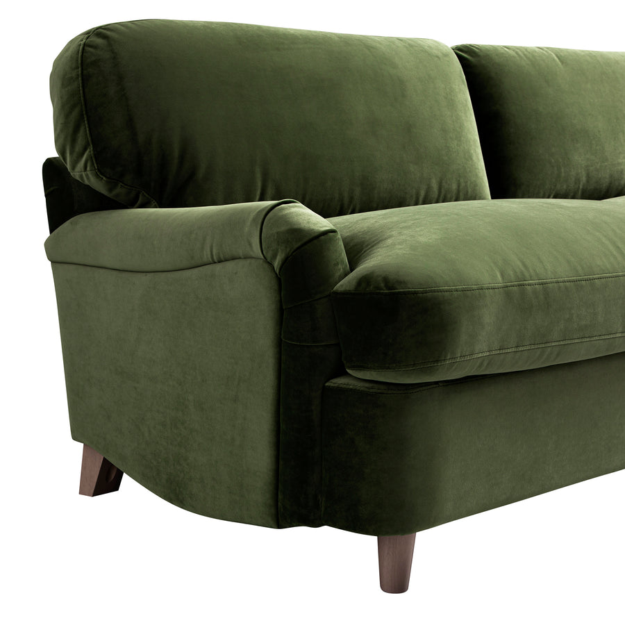 Daphnis Fern Green Velvet Sofa Bed, Large 3-Seater