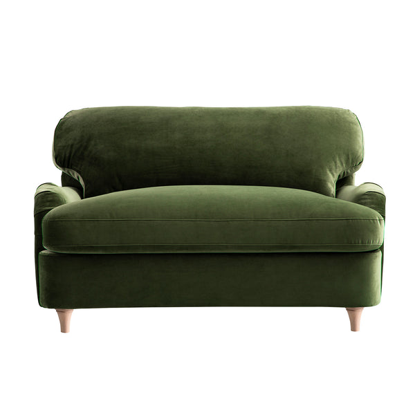 Daphnis Fern Green Velvet Sofa Bed, Loveseat