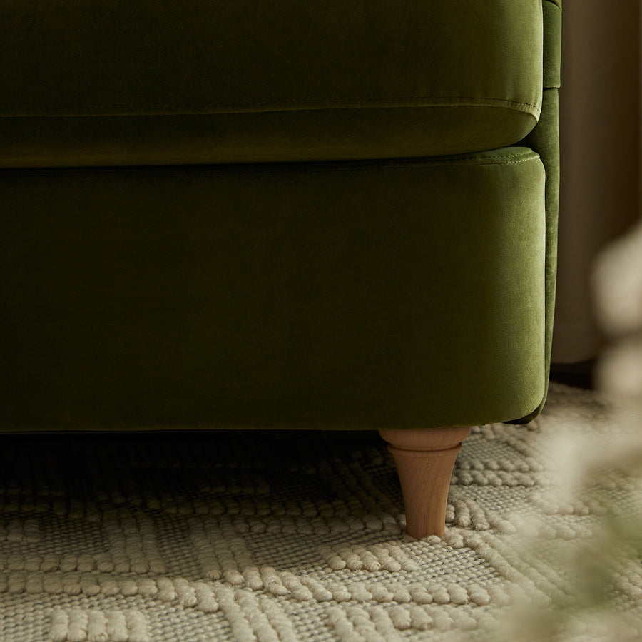 Daphnis Fern Green Velvet Sofa Bed, Loveseat