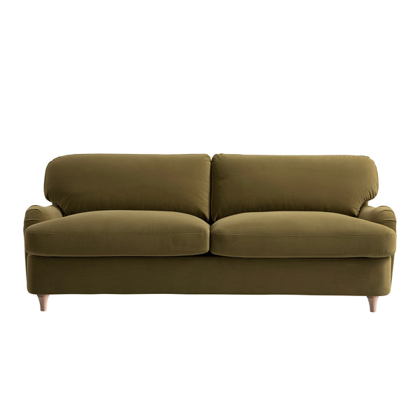 Daphnis Fudge Velvet Sofa Bed, Large 3-Seater