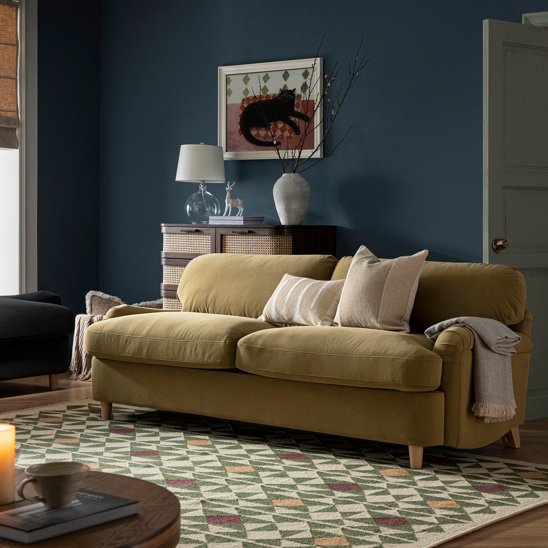 Daphnis Fudge Velvet Sofa Bed, Large 3-Seater | daals