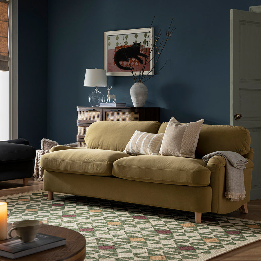 Daphnis Fudge Velvet Sofa Bed, Large 3-Seater