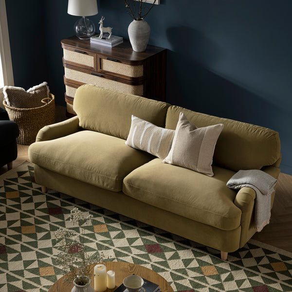 Daphnis Fudge Velvet Sofa Bed, Large 3-Seater