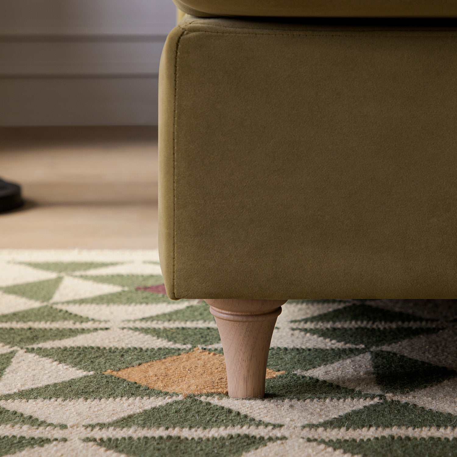 Daphnis Fudge Velvet Sofa Bed, Grande Chaise Left Hand Facing