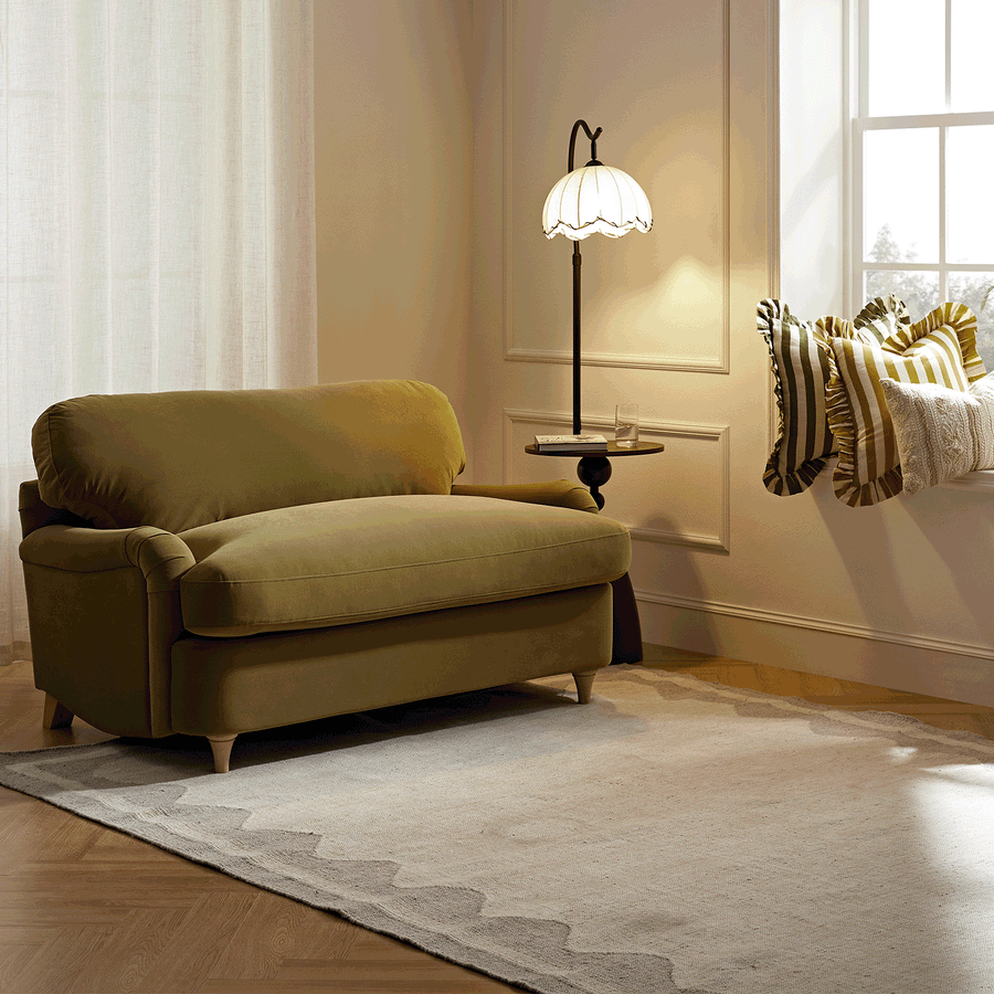 Daphnis Fudge Velvet Sofa Bed, Loveseat