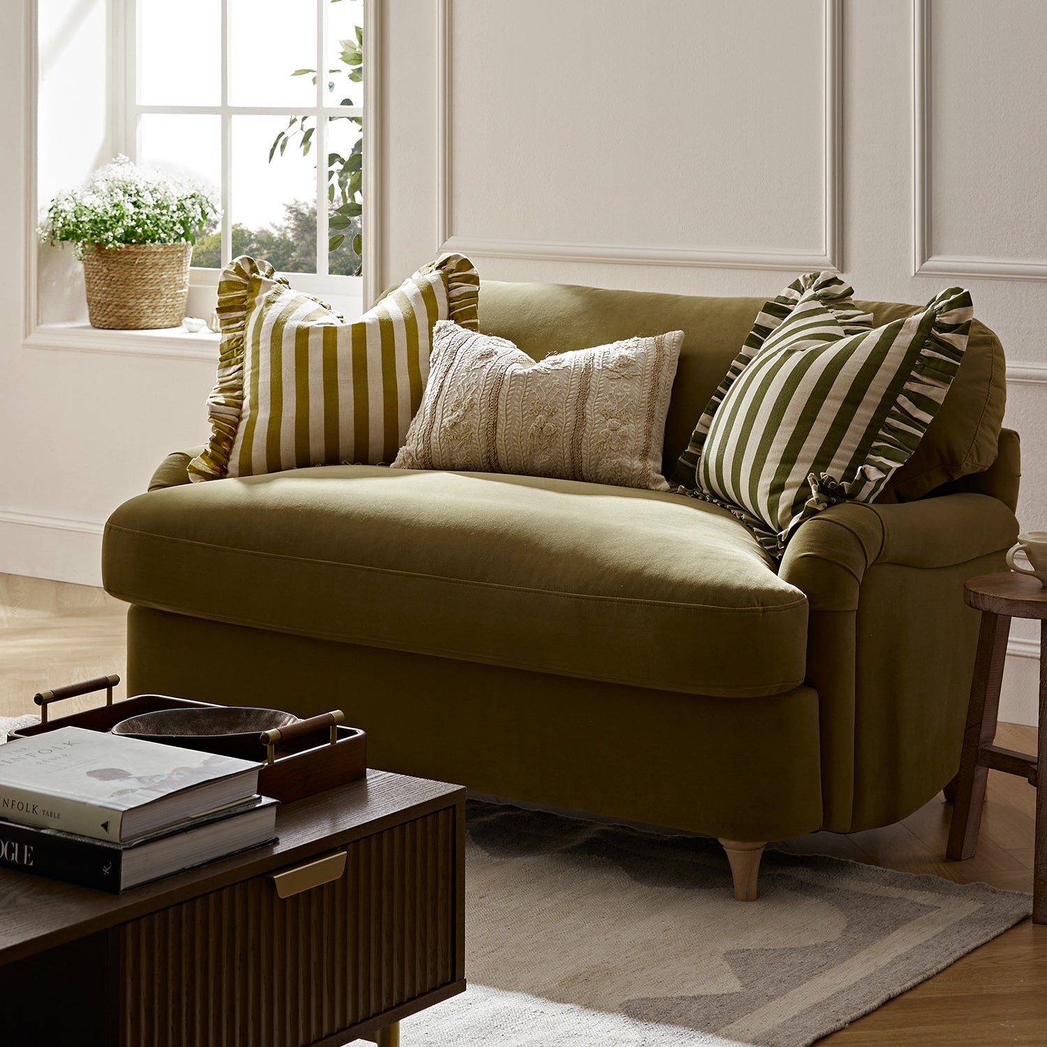 Daphnis Fudge Velvet Sofa Bed, Loveseat