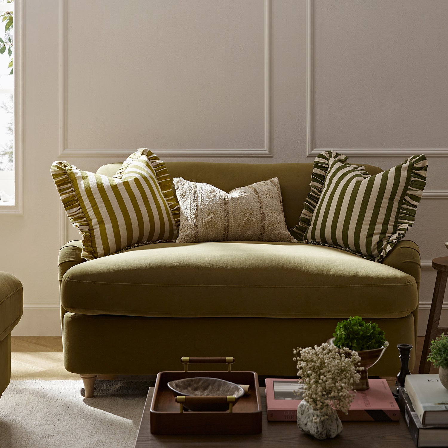 Daphnis Fudge Velvet Sofa Bed, Loveseat