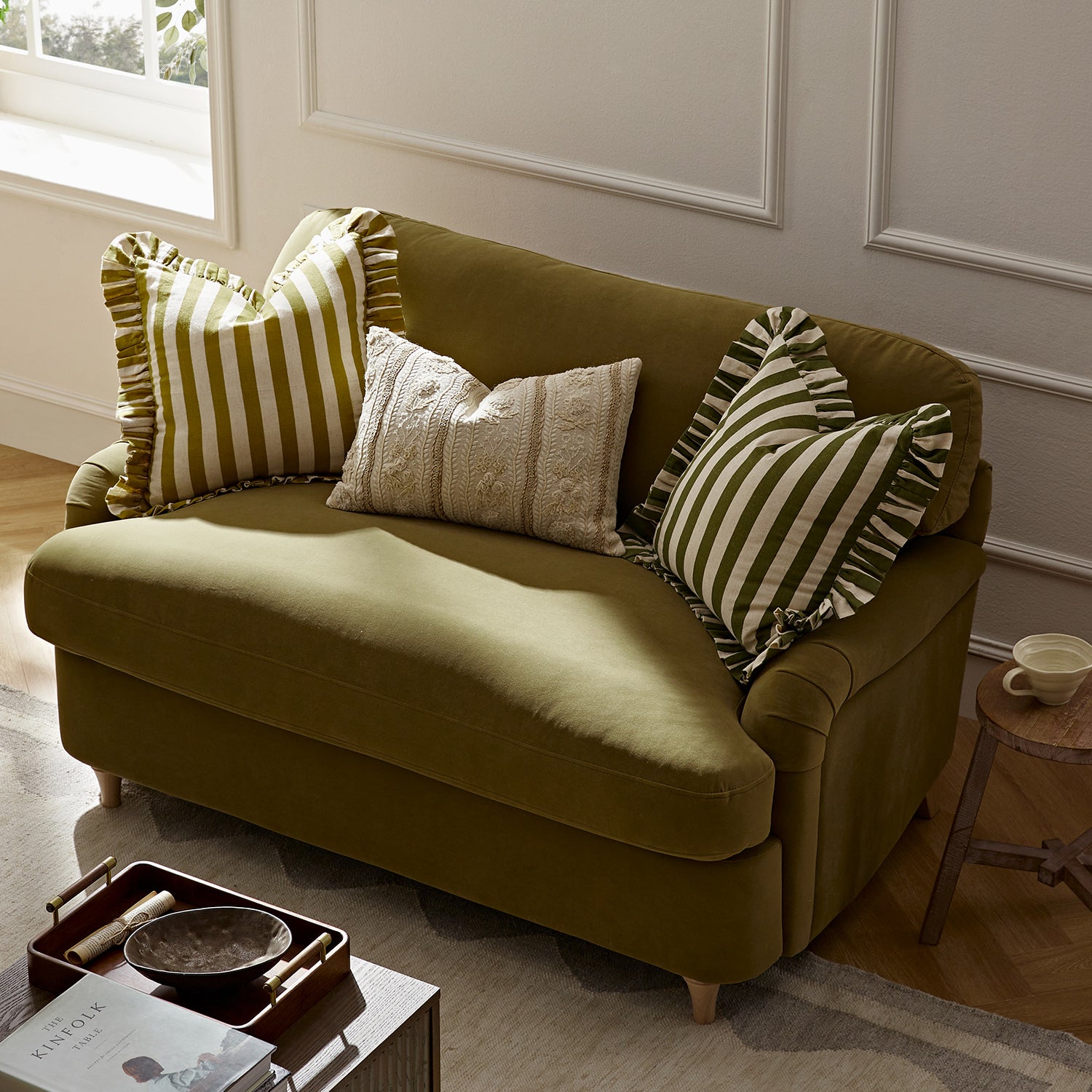 Daphnis Fudge Velvet Sofa Bed, Loveseat
