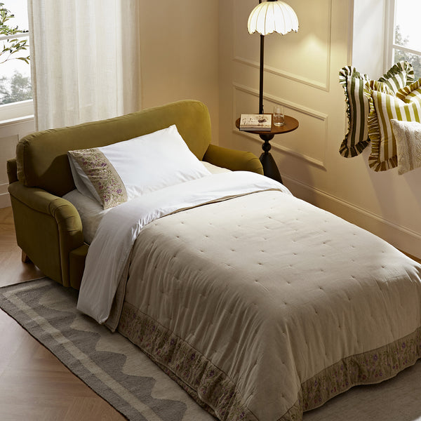 Daphnis Fudge Velvet Sofa Bed, Loveseat