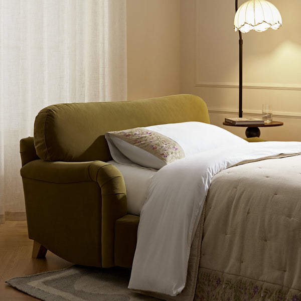 Daphnis Fudge Velvet Sofa Bed, Loveseat