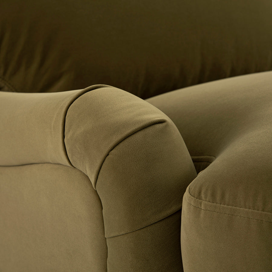 Daphnis Fudge Velvet Sofa Bed, Grande Chaise Right Hand Facing