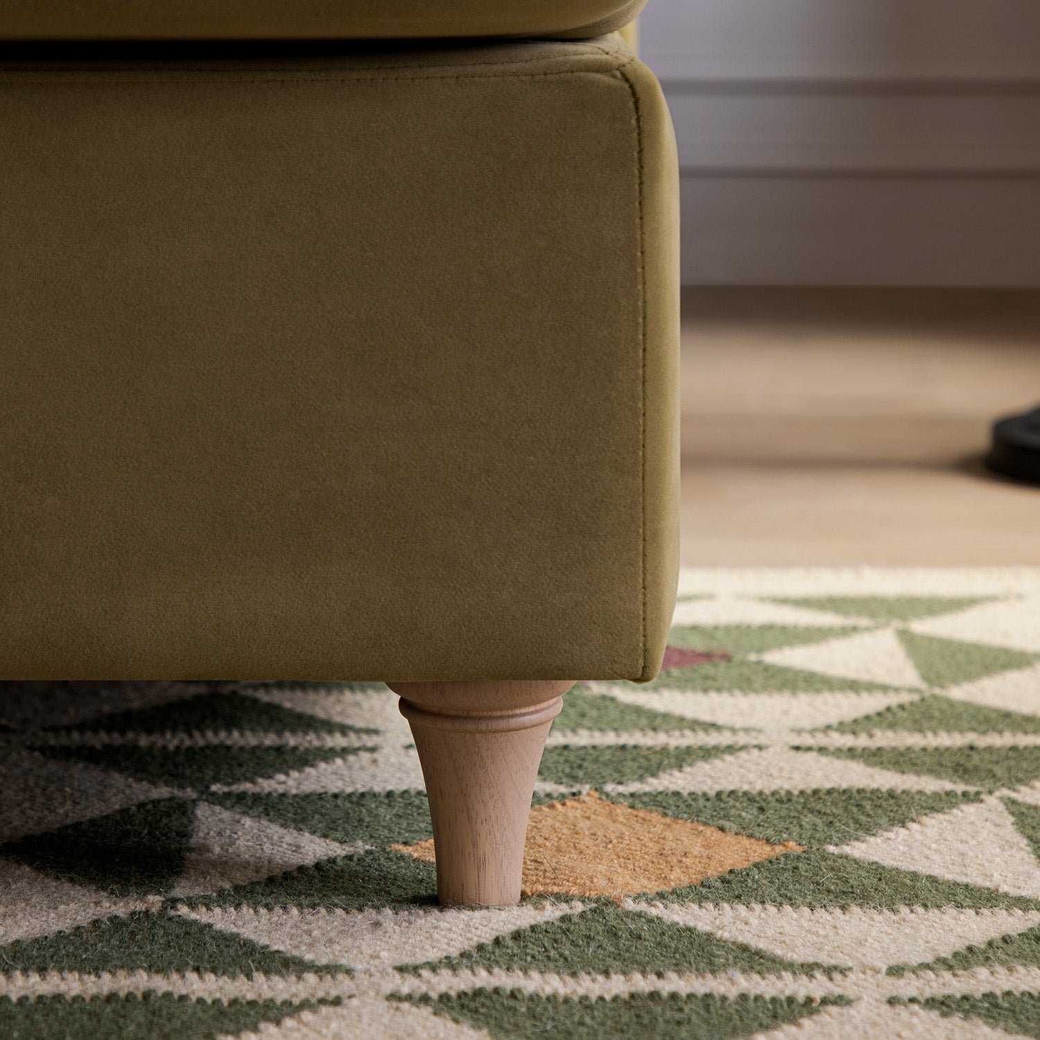 Daphnis Fudge Velvet Sofa Bed, Grande Chaise Right Hand Facing