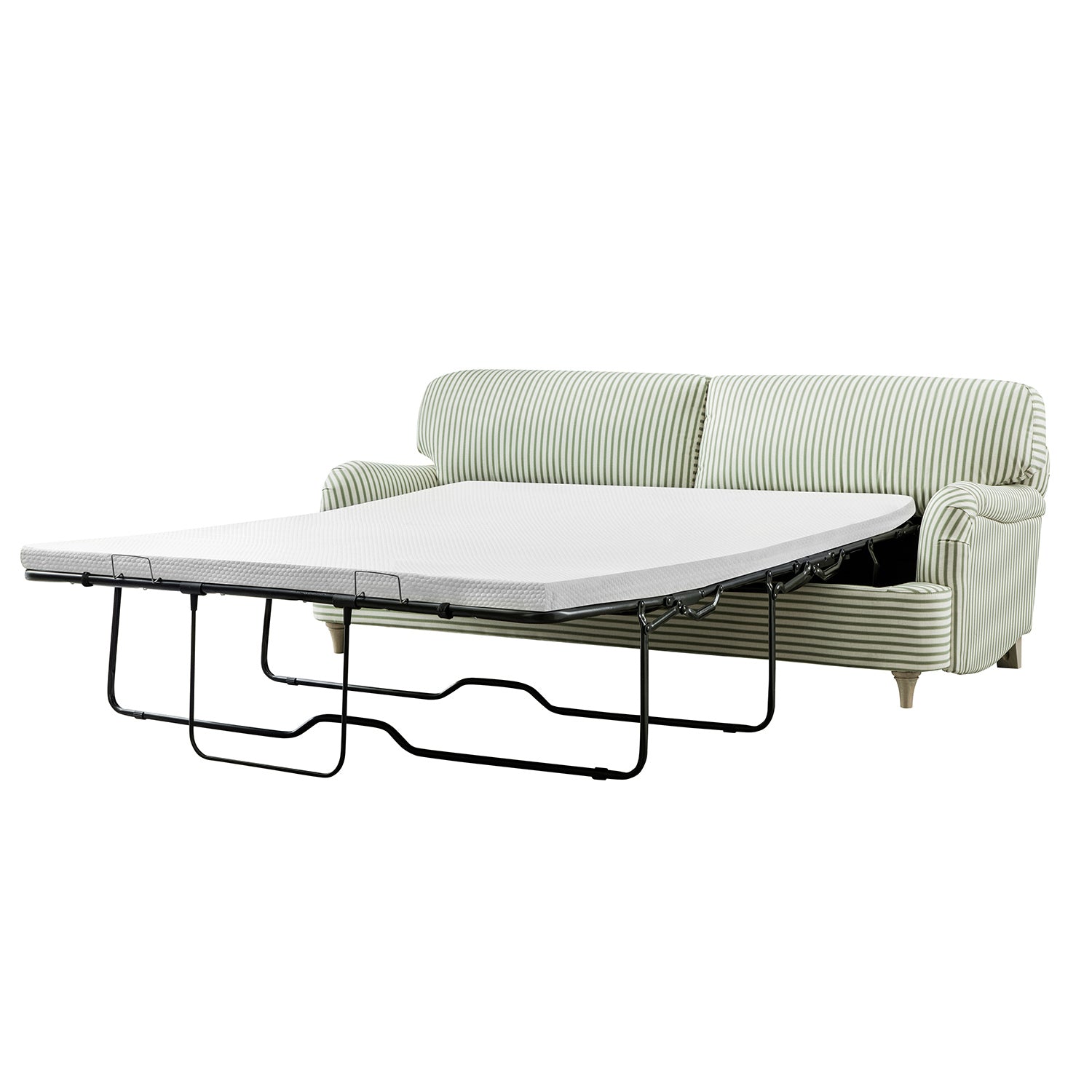Daphnis Green Striped Linen Blend Sofa Bed, Large 3-Seater