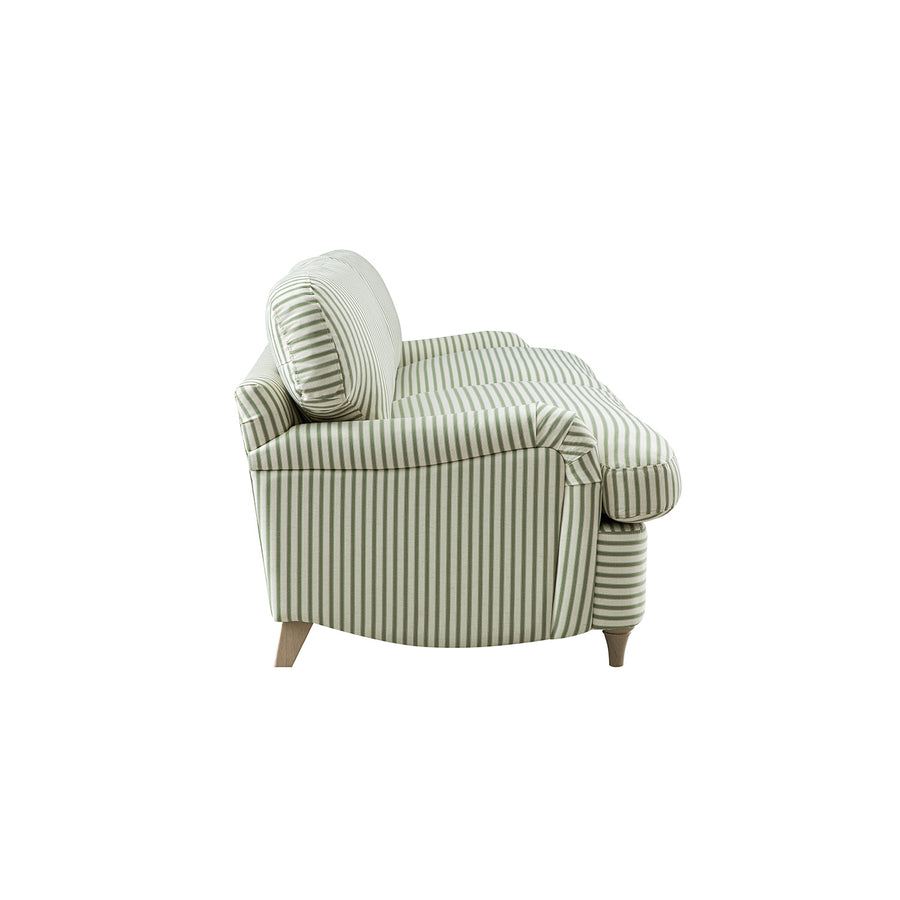 Daphnis Green Striped Linen Blend Sofa Bed, Large 3-Seater