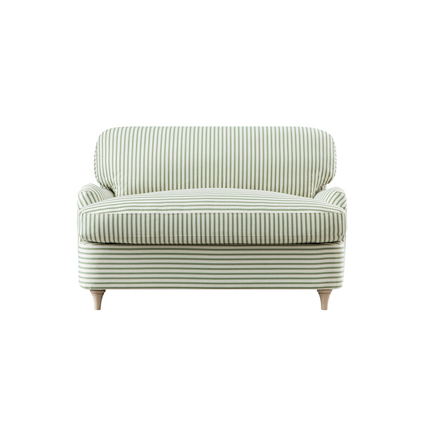 Daphnis Green Striped Linen Blend Fabric Sofa Bed, Loveseat - daals