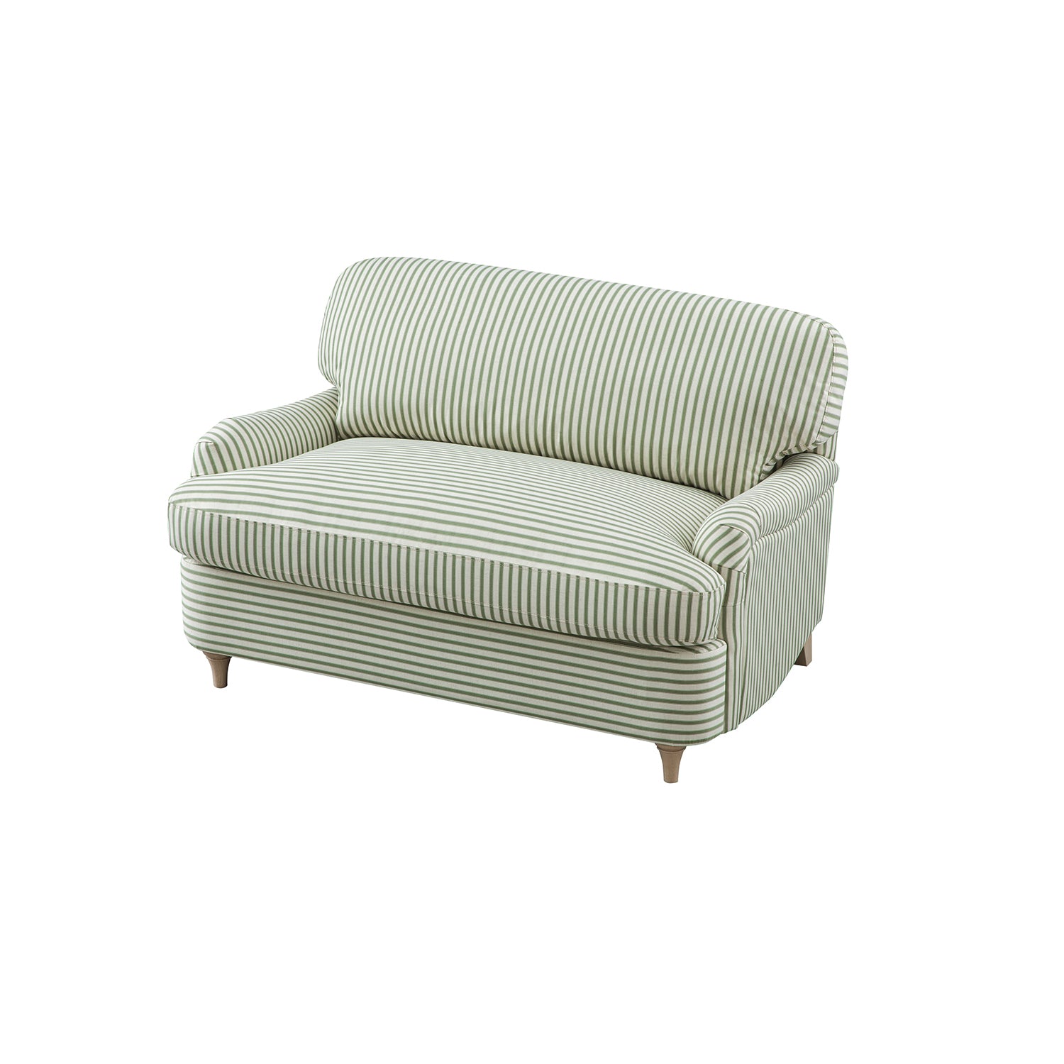 Daphnis Green Striped Linen Blend Fabric Sofa Bed, Loveseat