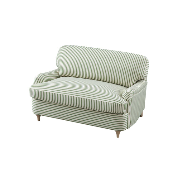 Daphnis Green Striped Linen Blend Fabric Sofa Bed, Loveseat