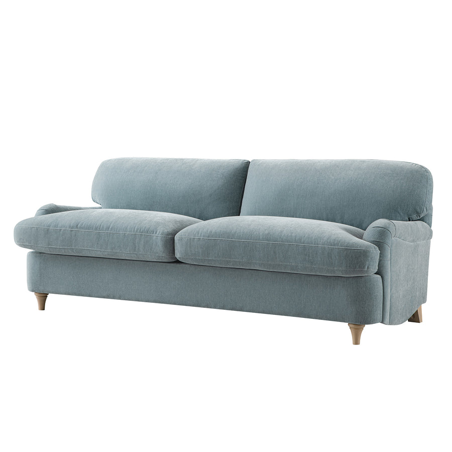 Daphnis Soft Blue Chenille Sofa Bed, Large 3-Seater