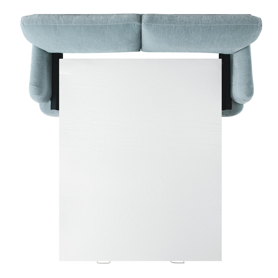 Daphnis Soft Blue Chenille Sofa Bed, Large 3-Seater