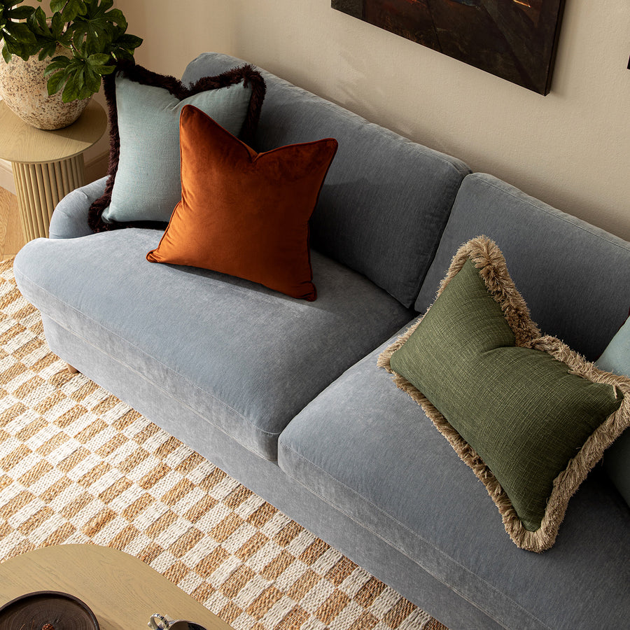 Daphnis Soft Blue Chenille Sofa Bed, Large 3-Seater - daals