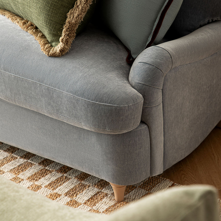 Daphnis Soft Blue Chenille Sofa Bed, Large 3-Seater - daals