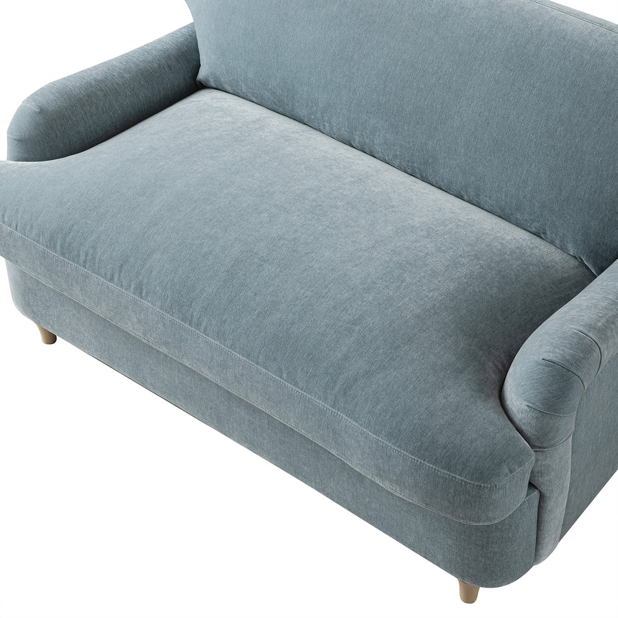 Daphnis Soft Blue Chenille Sofa Bed, Loveseat - daals