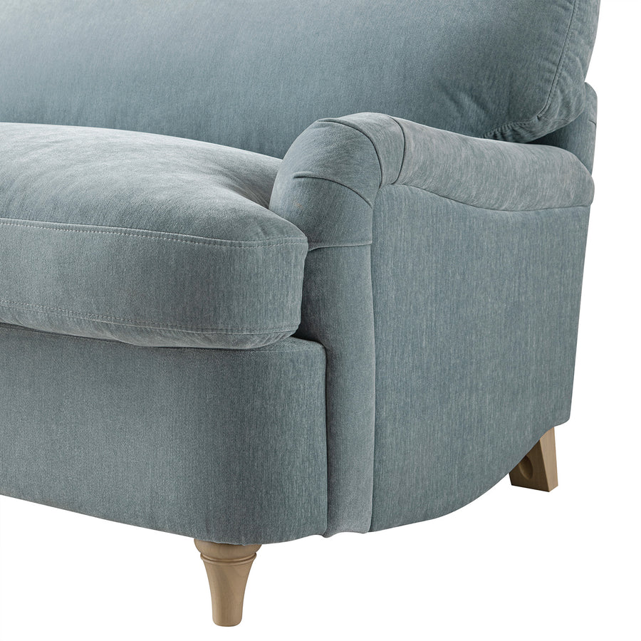 Daphnis Soft Blue Chenille Sofa Bed, Loveseat - daals